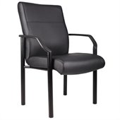 Boss Office Products Metal 4 Leg Side Chair in Leather Plus
