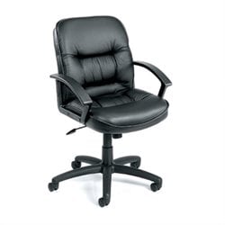 Boss Office Products Executive Mid-Back Leather Chair with Knee Tilt by Boss Office Chair