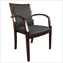 Boss Office Products Black Crepe Mahogany Wood Frame Side Chair by Boss Office Chair