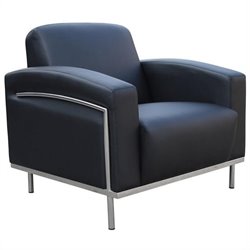 Boss Office Products Black Caressoft Plus Lounge Chair with Chrome Frame by Boss Office Chair