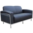 ADD TO YOUR SET: Boss Office Products Black Caressoft Plus Love Seat with Chrome Frame