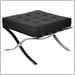 Boss Office Products Black Caressoft Plus Ottoman with Chrome Frame