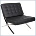Boss Office Products Black Caressoft Plus Lounge with Chrome Frame