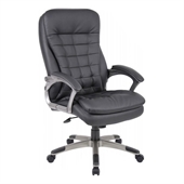 Boss Office Products Executive High Back Pillow Top Chair in Black