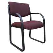 Boss Office Products Fabric Sled Base Guest Chair in Burgundy