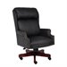 Boss Office Traditional High Back Office Chair with Mahogany Base