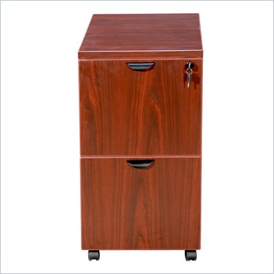 Boss Office Products 2 Drawer Mobile Wood File Cabinet in Cherry