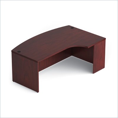 Offices To Go 48" Bow Front Desk with Right Extension in Cordovan