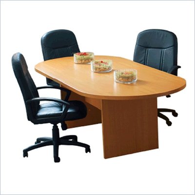 Offices to Go 5'11" Racetrack Conference Table with Slab Base
