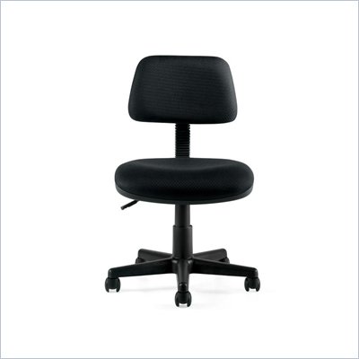 Offices to Go Armless Fabric Task Chair in Black