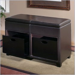Armen Living Sonar Two Drawer Ottoman