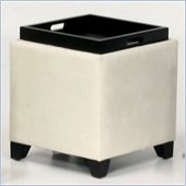 Armen Living Storage Microfiber Ottoman (multiple finishes)