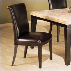 Armen Living Brown Leather Casual Side Chair