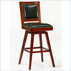 Armen Living 412 Black Leather 26" High Counter Stool