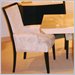 Armen Living Coco Light Cream Fabric Arm Dining Chair