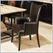 Armen Living Brown Leather Arm Dining Chair