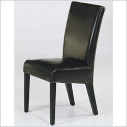 Armen Living Brown Leather Casual Dining Side Chair