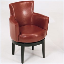 Armen Living Leather Swivel Club Chair