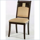 Armen Living Marble Inlay and Microfiber Fabric Casual Dining Side Chair