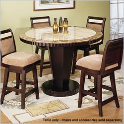 Armen Living Corallo 51" Round Counter Height Marble Top Pub Table