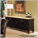 Armen Living M22 Bookmatch Chocolate Travertine Top Buffet Cabinet