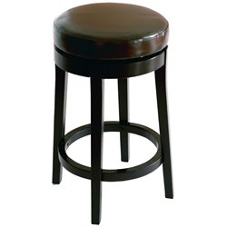 Armen Living Brown 26" High Round Backless Swivel Counter Stool 