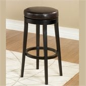 Armen Living Brown 30 High Round Backless Swivel Bar Stool 