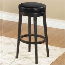 Armen Living Black 26 High Round Backless Swivel Counter Stool