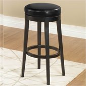 Armen Living Black 30 High Round Backless Swivel Bar Stool 