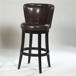 Armen Living Lisbon 30 High Brown Bycast Leather Swivel Bar Stool