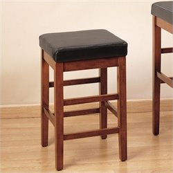 Armen Living Sonata 26 High Brown Leather Backless Counter Stool