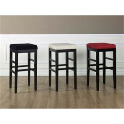Armen Living Sonata 30" High Square Micro Fiber Backless Bar Stool