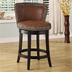 Armen Living Lisbon 30" High Leopard Print Bar Stool