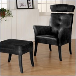 Armen Living Sheridan Club Chair & Ottoman Set