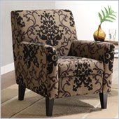Armen Living Fiesta Club Chair in Brown Medallion and Green