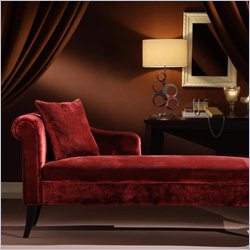 Armen Living Patterson Maroon Chenille Chaise