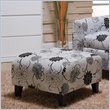 Armen Living Marietta Black & White Ottoman