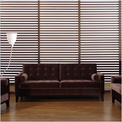 Armen Living Centennial Velvet Sofa in Brown