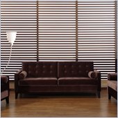 Armen Living Centennial Velvet Sofa in Brown