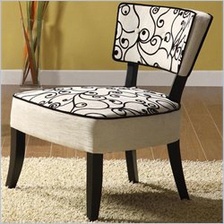 Armen Living Ashbury Club Chair in Black and White