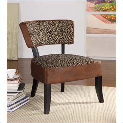 Armen Living Ashbury Leopard Print Club Chair in Wrangler