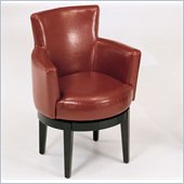Armen Living Swivel Leather Club Chair in Red