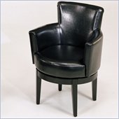 Armen Living Swivel Leather Club Chair in Black