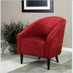 Armen Living Orion Club Chair in Red Chenille