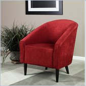 Armen Living Orion Club Chair in Red Chenille