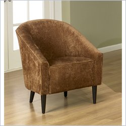 Armen Living Orion Club Chair in Rust Chenille
