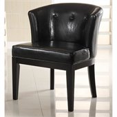 Armen Living Ovation Tufted Leather Club Chair in Midnight Black