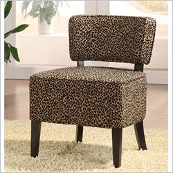 Armen Living St. Croix Leopard Print Chenille Armless Club Chair