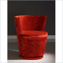 Armen Living Carousel Swivel Club Chair in Red Fabric
