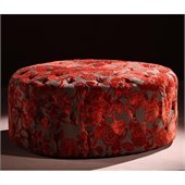 Armen Living Victoria Velvet Ottoman in Red